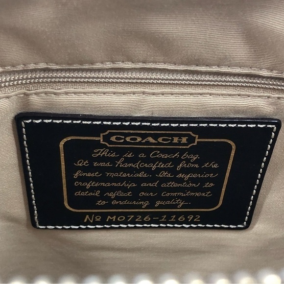 Coach Zippered East West Tote Bag Signature C Print Brown /Tan Gold Leather Trim - Picture 6 of 10